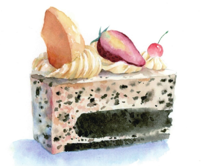 食物插图作品：布丁和蛋糕