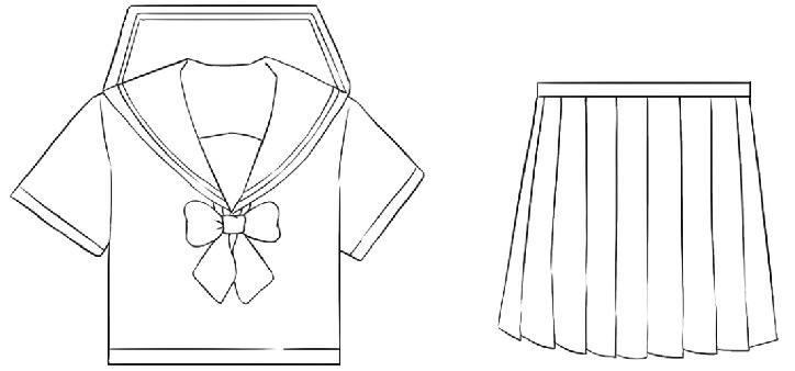 水套和百褶裙，卡通少女服装的绘制方法