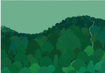插画师用 PS 绘制森林插画的方法