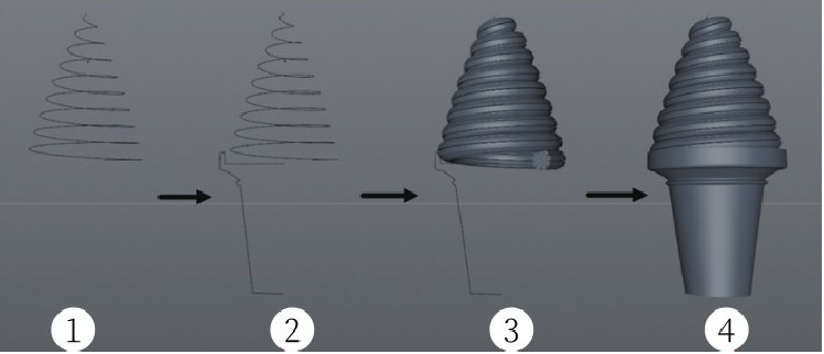 C4D 螺旋，扫描：制作冰淇淋模型